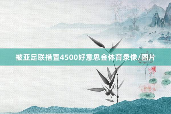 被亚足联措置4500好意思金体育录像/图片