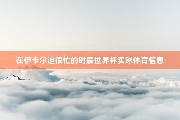 在伊卡尔迪很忙的时辰世界杯买球体育信息