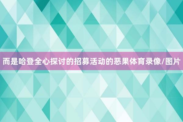 而是哈登全心探讨的招募活动的恶果体育录像/图片