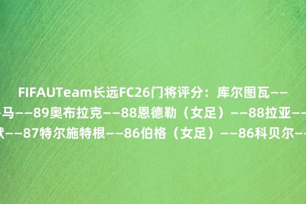 FIFAUTeam长远FC26门将评分：库尔图瓦——89阿利森——89多纳鲁马——89奥布拉克——88恩德勒（女足）——88拉亚——87迈尼昂——87索默——87特尔施特根——86伯格（女足）——86科贝尔——86埃德森——85古拉茨——85马丁内斯——85乌奈-西蒙——85德赫亚——85恩纳多都耶（女足）——85什琴斯尼——84汉普顿（女足）——84玛玛达什维利——84诺伊尔——84厄普斯（女足）——84迪奥戈-科斯塔——84卡内塞基——84    体育集锦
