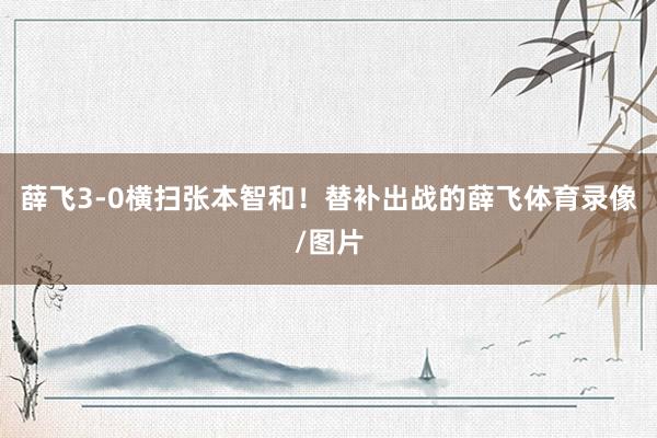 薛飞3-0横扫张本智和！替补出战的薛飞体育录像/图片