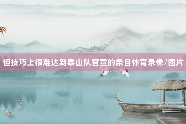 但技巧上很难达到泰山队官宣的条目体育录像/图片