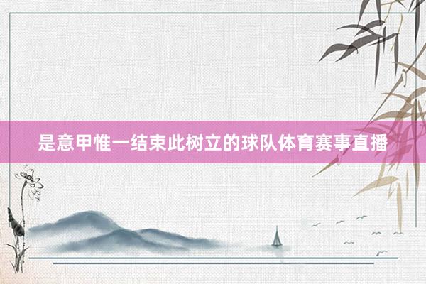 是意甲惟一结束此树立的球队体育赛事直播