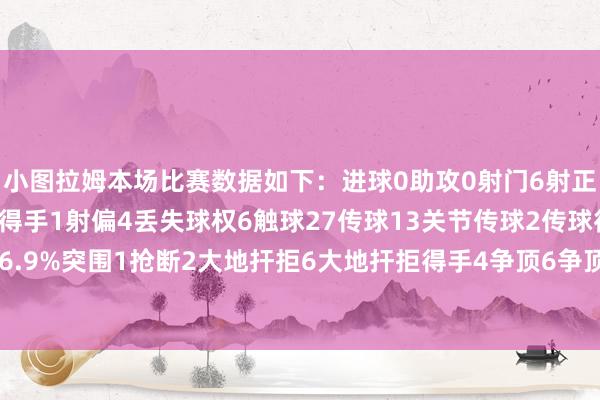 小图拉姆本场比赛数据如下：进球0助攻0射门6射正0过东谈主1过东谈主得手1射偏4丢失球权6触球27传球13关节传球2传球得手率76.9%突围1抢断2大地扞拒6大地扞拒得手4争顶6争顶得手5犯规1被犯规1    体育集锦