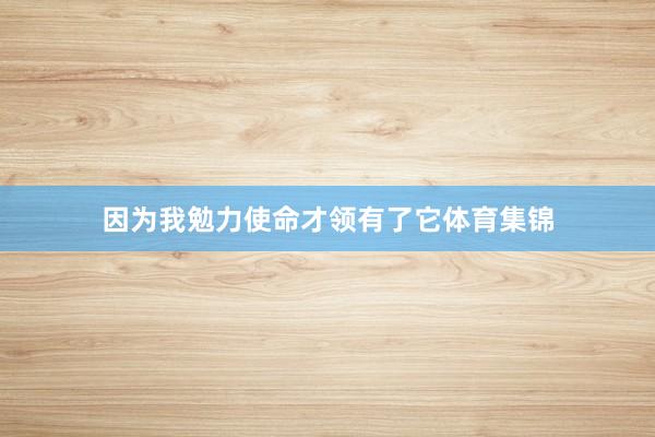 因为我勉力使命才领有了它体育集锦