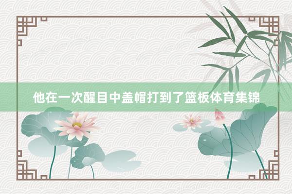 他在一次醒目中盖帽打到了篮板体育集锦