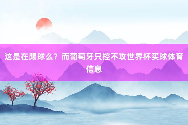 这是在踢球么？而葡萄牙只控不攻世界杯买球体育信息